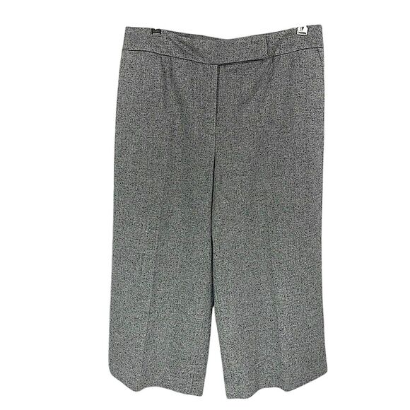 Talbots Crop Wide Leg Pants Size 14P Wool Blend Stretch Gray - Picture 1 of 16